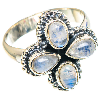 Rainbow Moonstone Rings handcrafted by Ana Silver Co - RING93682