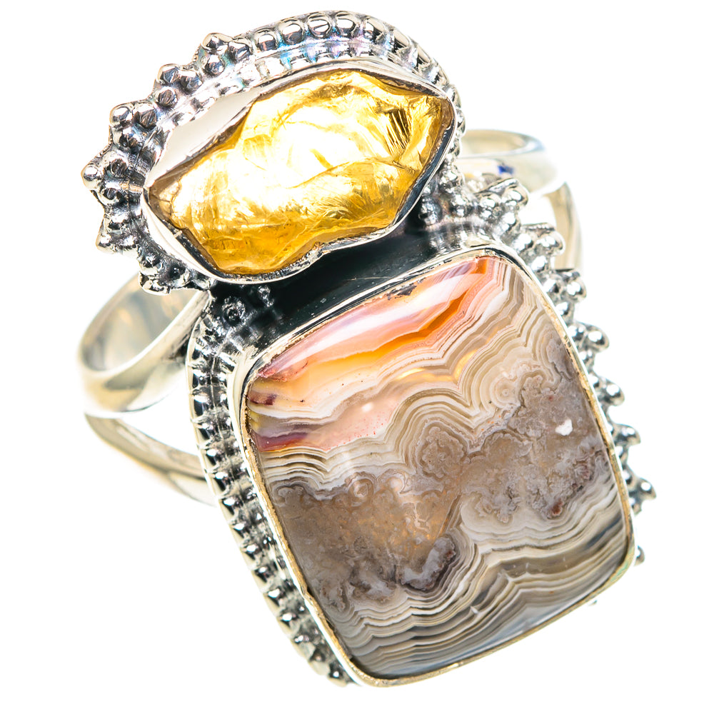 Laguna Lace Agate Rings handcrafted by Ana Silver Co - RING93696