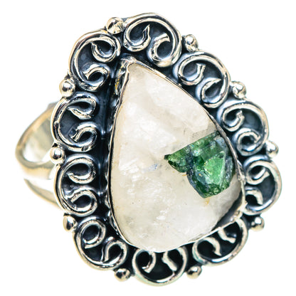 Green Tourmaline In Quartz Rings handcrafted by Ana Silver Co - RING93707