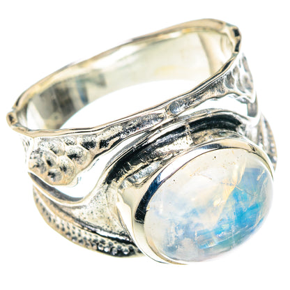 Rainbow Moonstone Rings handcrafted by Ana Silver Co - RING93708