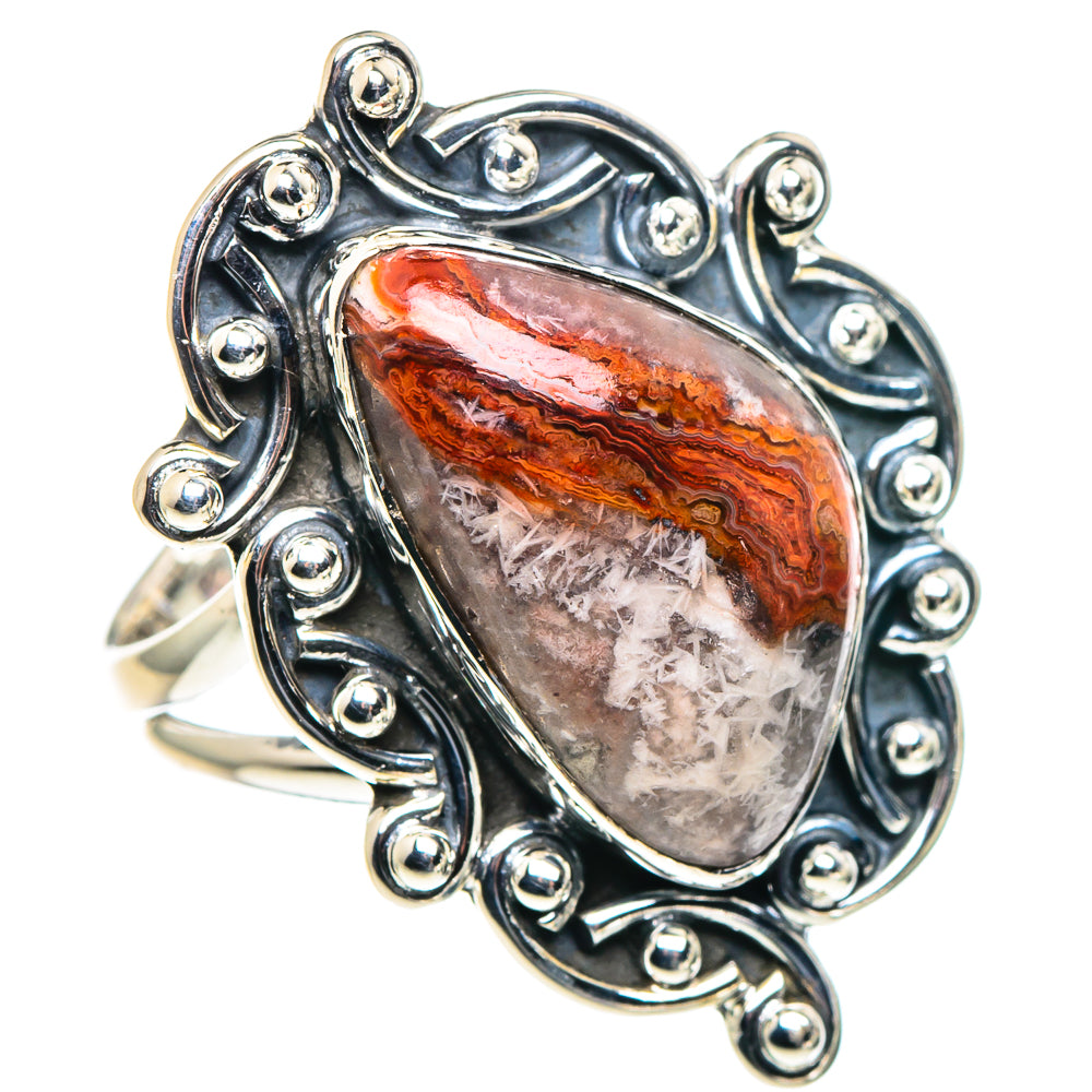 Crazy Lace Agate Rings handcrafted by Ana Silver Co - RING93722