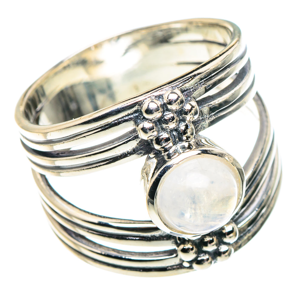 Rainbow Moonstone Rings handcrafted by Ana Silver Co - RING93734