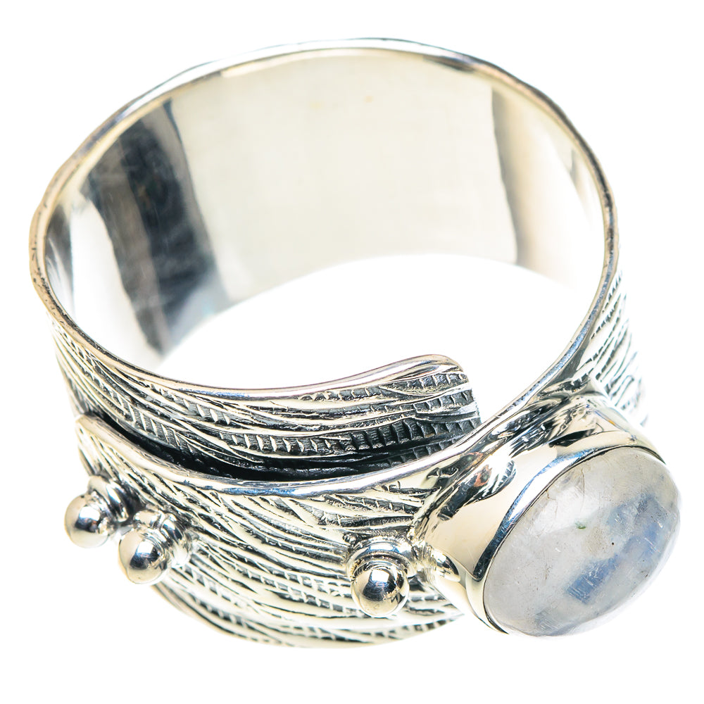 Rainbow Moonstone Rings handcrafted by Ana Silver Co - RING93758
