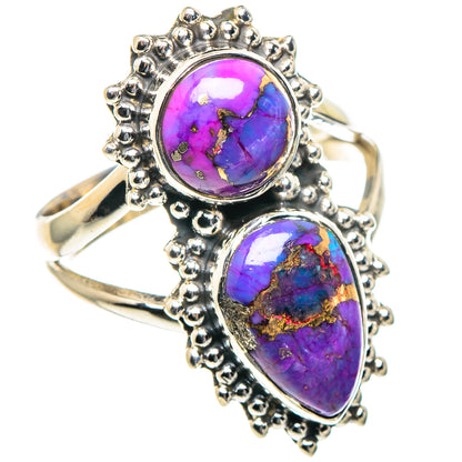 Purple Copper Composite Turquoise Rings handcrafted by Ana Silver Co - RING93774