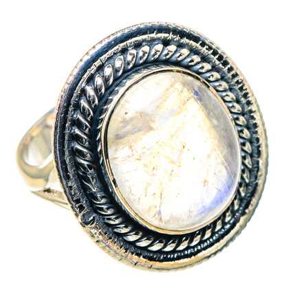 Rainbow Moonstone Rings handcrafted by Ana Silver Co - RING93778