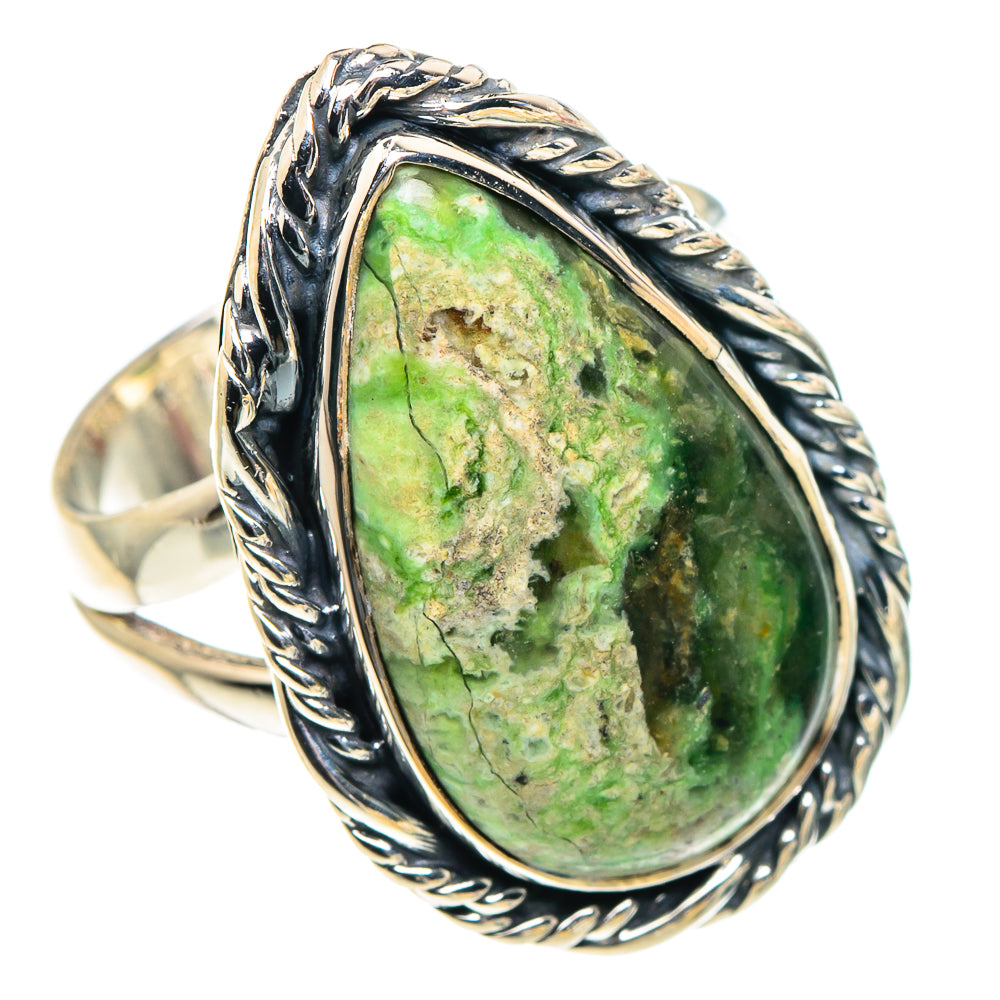 Australian Green Opal Rings handcrafted by Ana Silver Co - RING93792