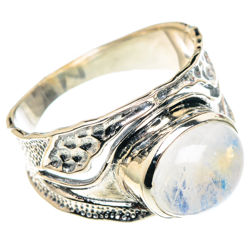 Rainbow Moonstone Rings handcrafted by Ana Silver Co - RING93797