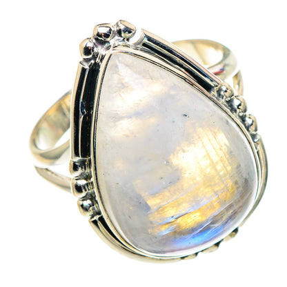 Rainbow Moonstone Rings handcrafted by Ana Silver Co - RING93800