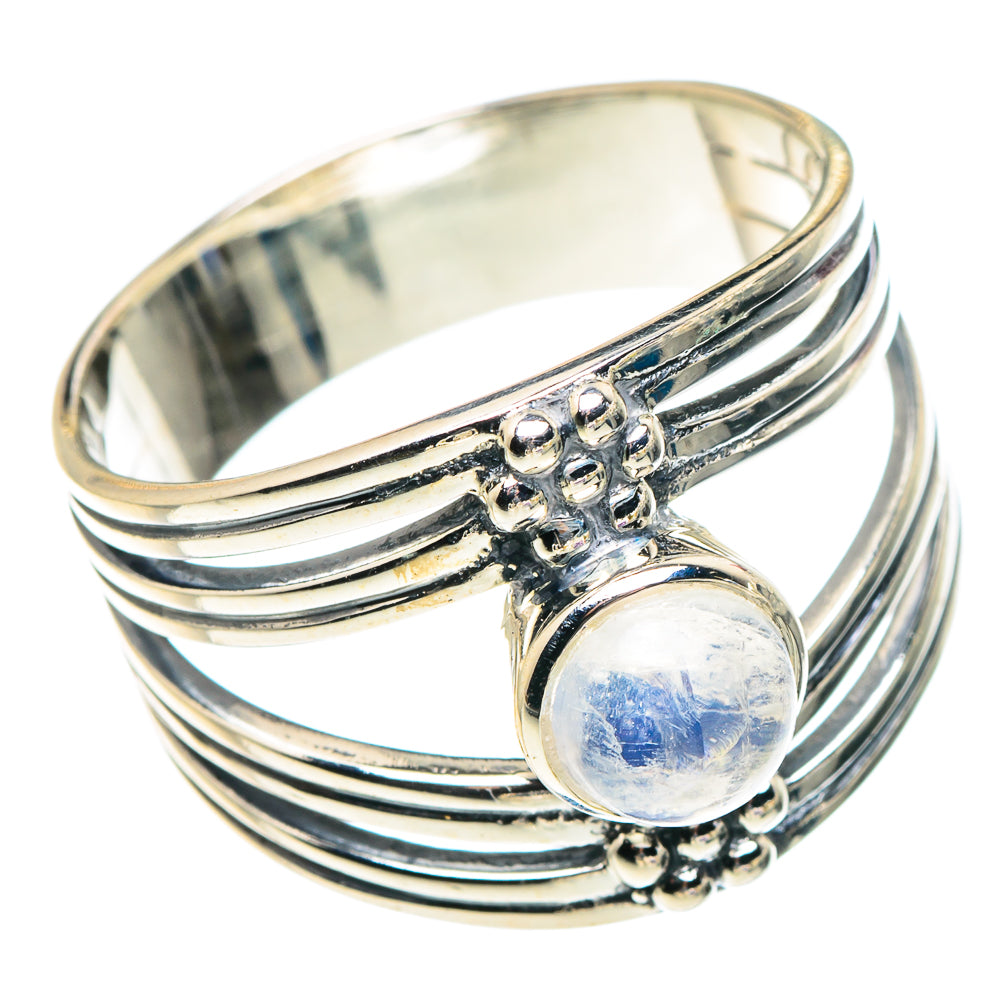 Rainbow Moonstone Rings handcrafted by Ana Silver Co - RING93820