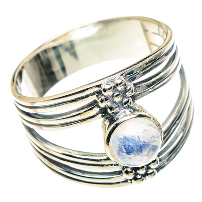 Rainbow Moonstone Rings handcrafted by Ana Silver Co - RING93820