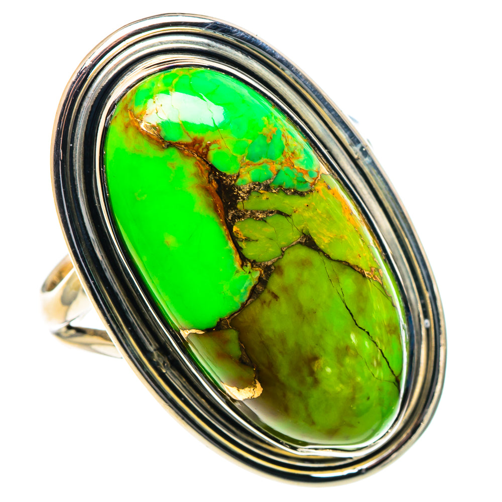 Green Copper Composite Turquoise Rings handcrafted by Ana Silver Co - RING93839