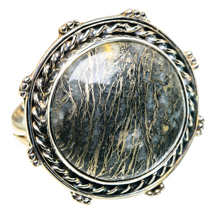 Pyrite Agate Rings handcrafted by Ana Silver Co - RING93857