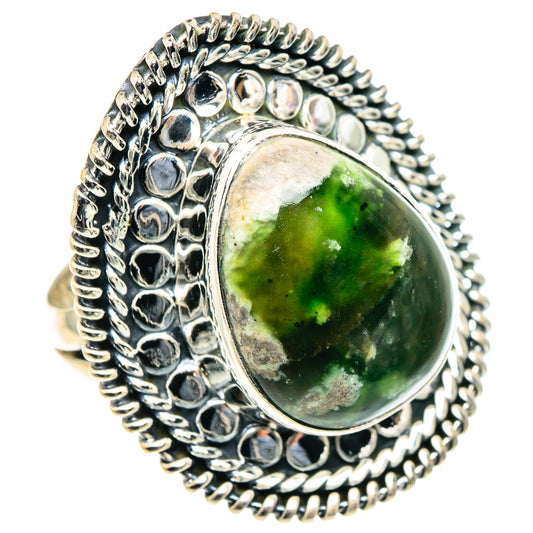 Australian Green Opal Rings handcrafted by Ana Silver Co - RING93875