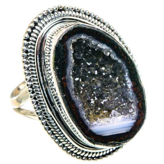 Coconut Geode Druzy Rings handcrafted by Ana Silver Co - RING93883