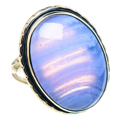 Blue Lace Agate Rings handcrafted by Ana Silver Co - RING93902