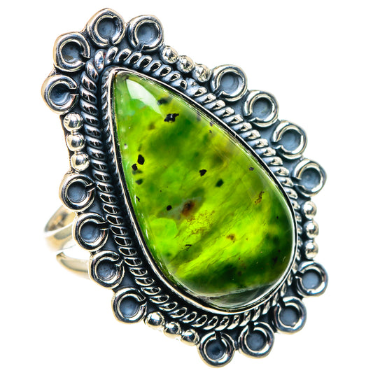 Australian Green Opal Rings handcrafted by Ana Silver Co - RING93916