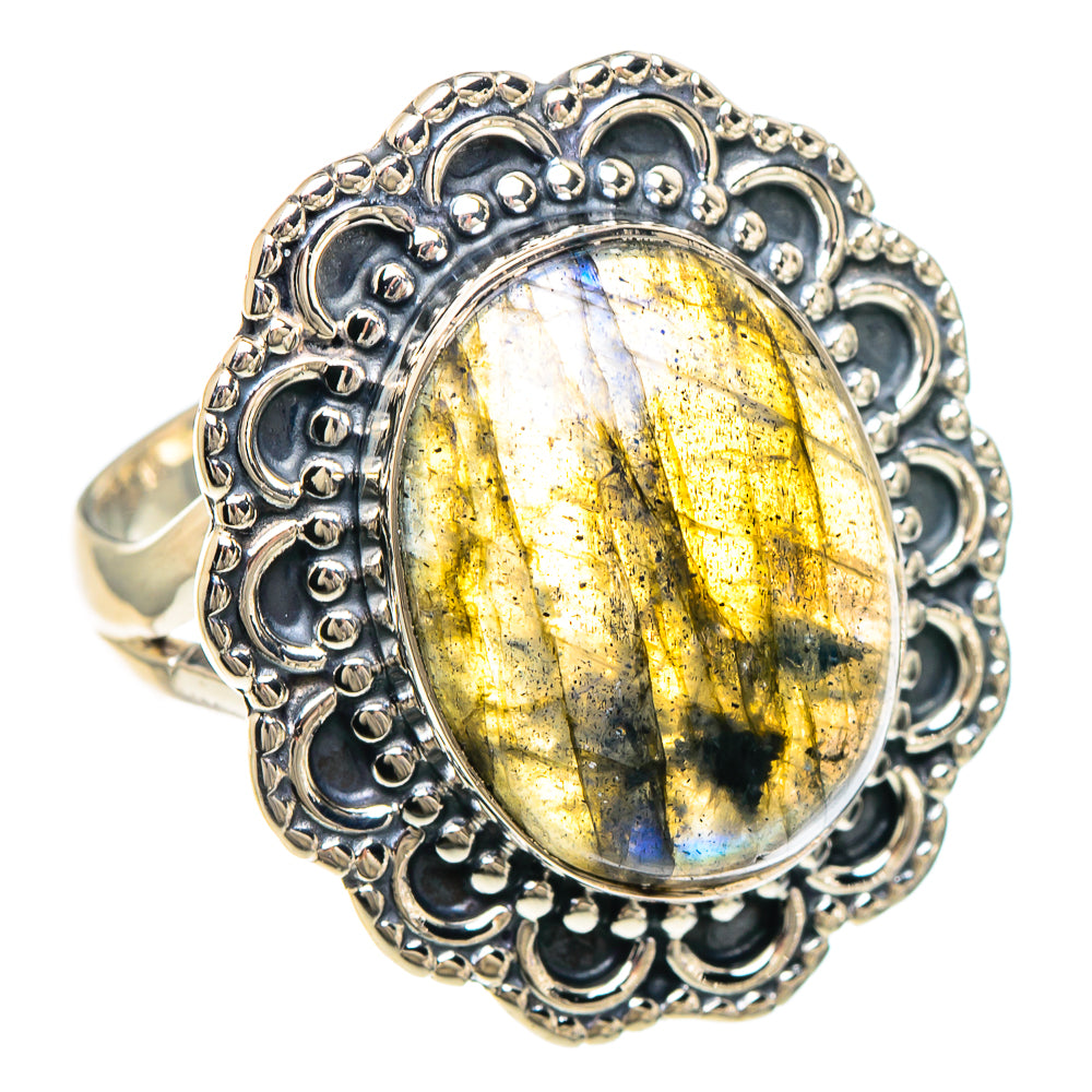 Labradorite Rings handcrafted by Ana Silver Co - RING93935