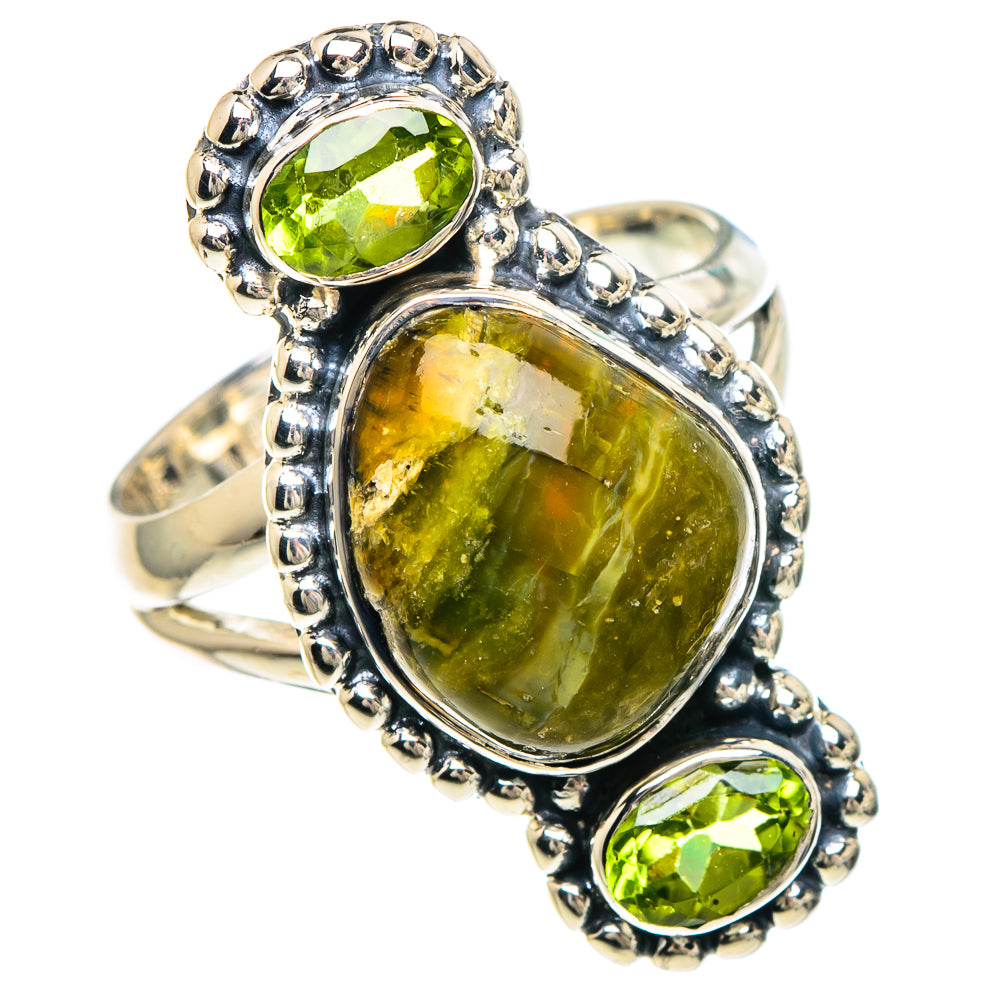 African Green Opal Rings handcrafted by Ana Silver Co - RING93937