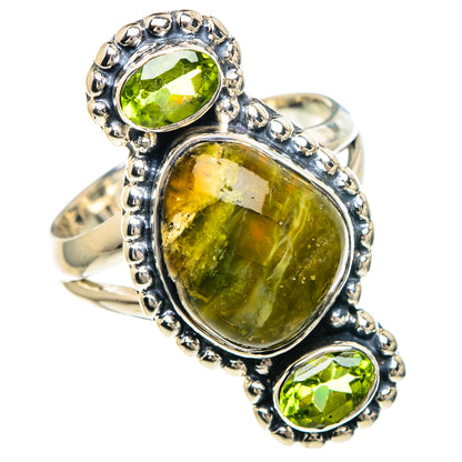African Green Opal Rings handcrafted by Ana Silver Co - RING93937