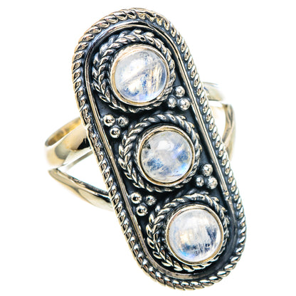 Rainbow Moonstone Rings handcrafted by Ana Silver Co - RING93952