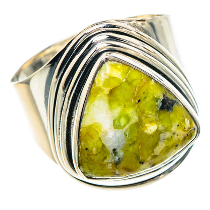 African Green Opal Rings handcrafted by Ana Silver Co - RING93957