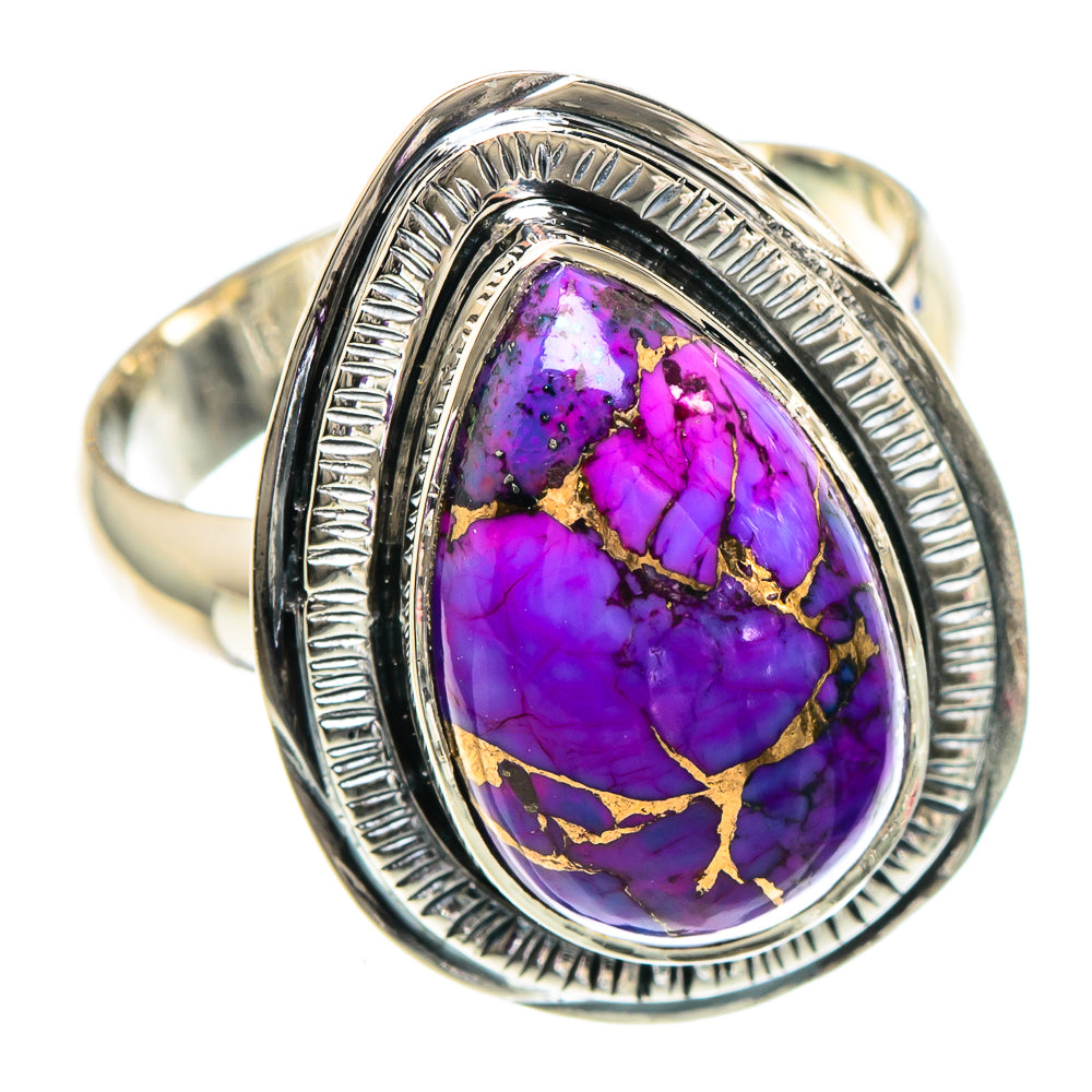 Purple Copper Composite Turquoise Rings handcrafted by Ana Silver Co - RING93974