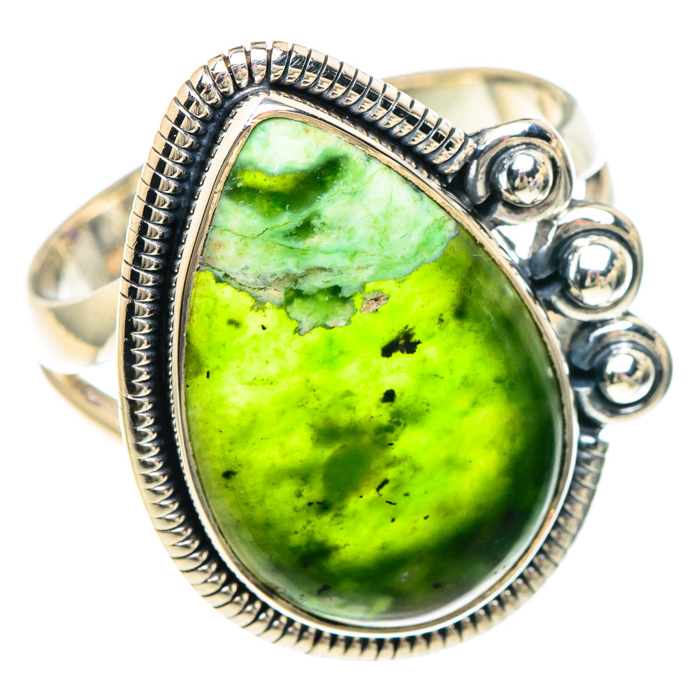 Australian Green Opal Rings handcrafted by Ana Silver Co - RING94010