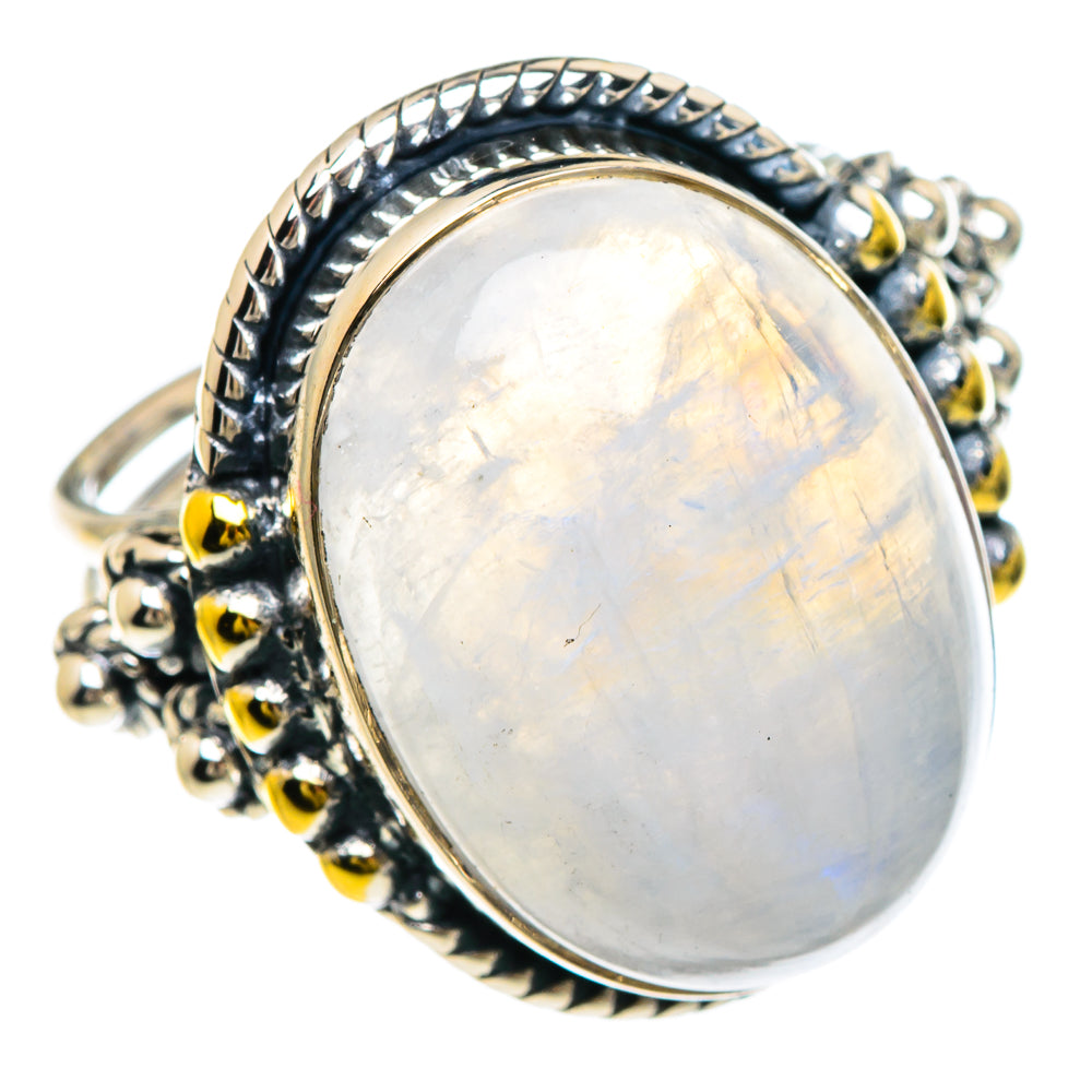 Rainbow Moonstone Rings handcrafted by Ana Silver Co - RING94020