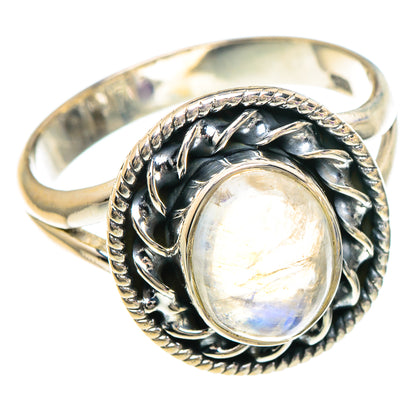 Rainbow Moonstone Rings handcrafted by Ana Silver Co - RING94033