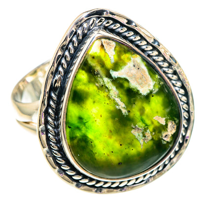 Australian Green Opal Rings handcrafted by Ana Silver Co - RING94045