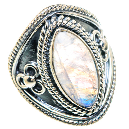 Rainbow Moonstone Rings handcrafted by Ana Silver Co - RING94051