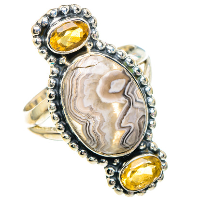 Laguna Lace Agate Rings handcrafted by Ana Silver Co - RING94053