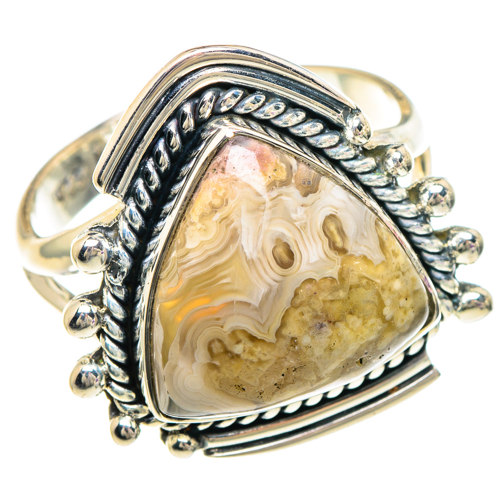 Laguna Lace Agate Rings handcrafted by Ana Silver Co - RING94054