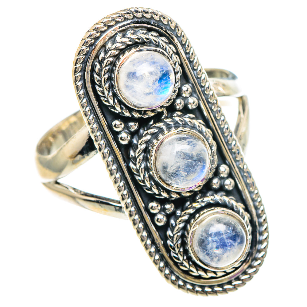Rianbow Moonstone Rings handcrafted by Ana Silver Co - RING94073