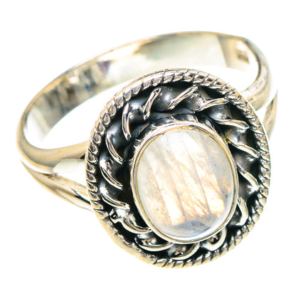 Rainbow Moonstone Rings handcrafted by Ana Silver Co - RING94074 - Photo 2