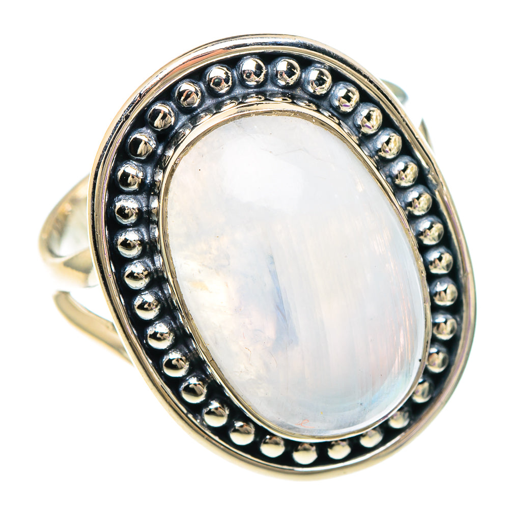 Rainbow Moonstone Rings handcrafted by Ana Silver Co - RING94076
