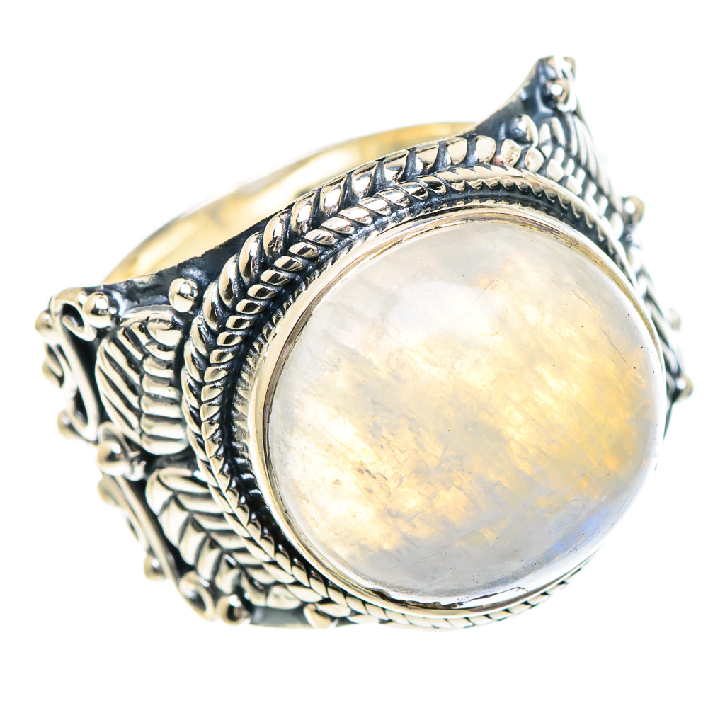 Rainbow Moonstone Rings handcrafted by Ana Silver Co - RING94094