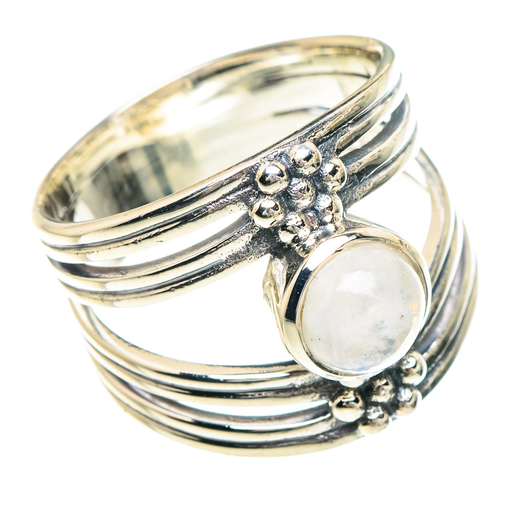Rainbow Moonstone Rings handcrafted by Ana Silver Co - RING94095