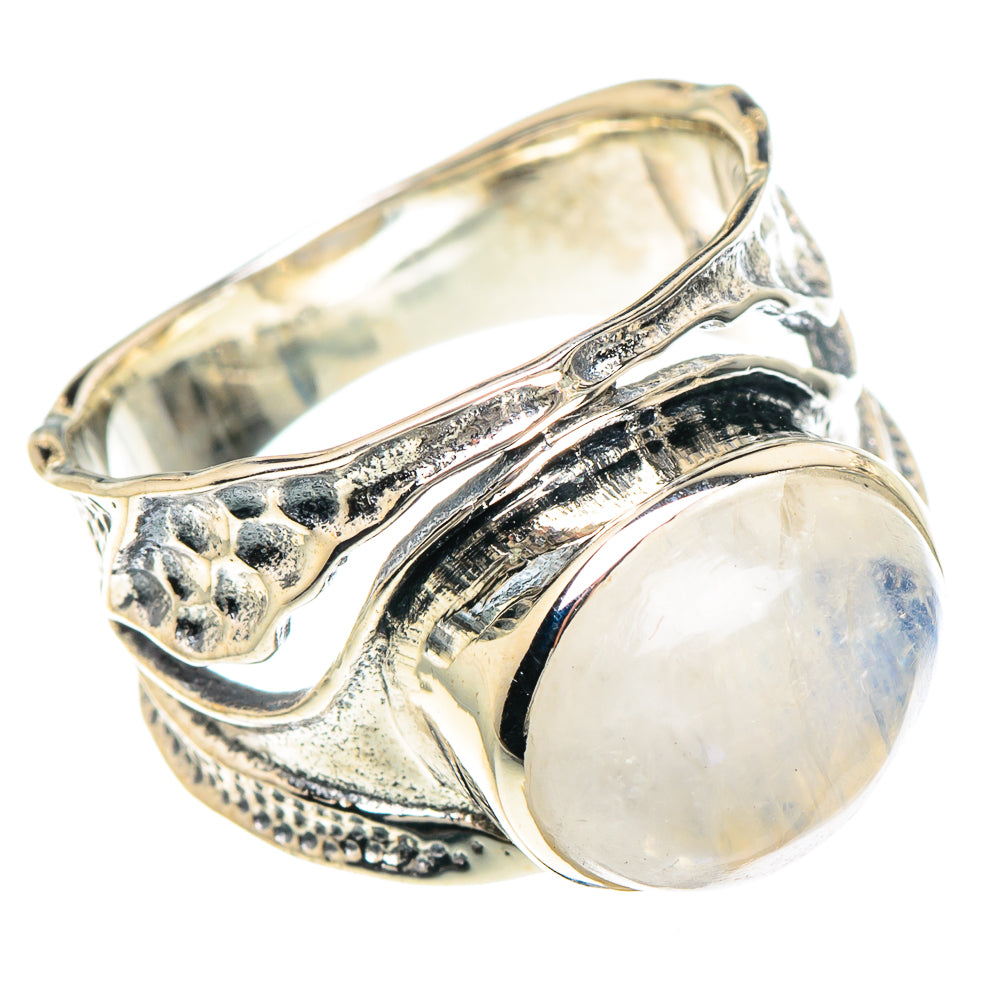 Rainbow Moonstone Rings handcrafted by Ana Silver Co - RING94098