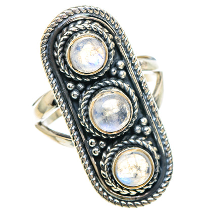 Rainbow Moonstone Rings handcrafted by Ana Silver Co - RING94099
