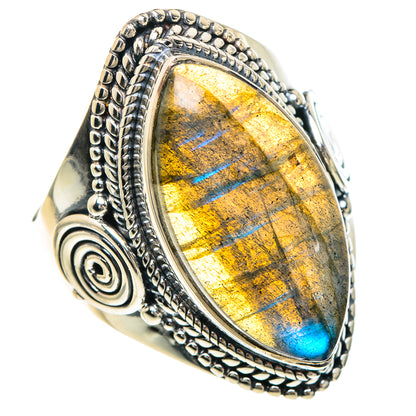 Labradorite Rings handcrafted by Ana Silver Co - RING94111