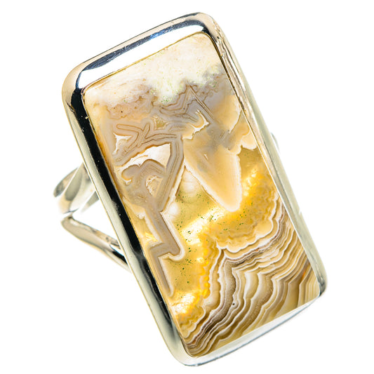 Laguna Lace Agate Rings handcrafted by Ana Silver Co - RING94144