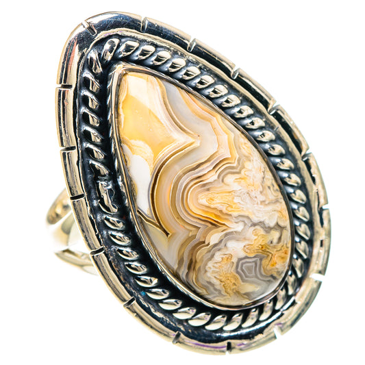 Laguna Lace Agate Rings handcrafted by Ana Silver Co - RING94145