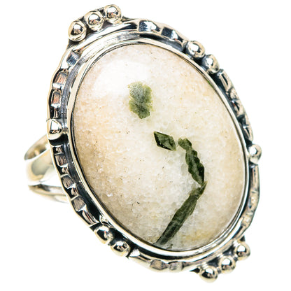 Green Tourmaline In Quartz Rings handcrafted by Ana Silver Co - RING94147