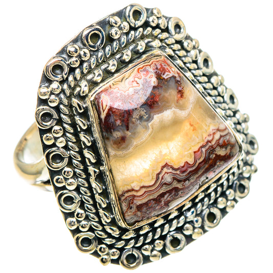 Crazy Lace Agate Rings handcrafted by Ana Silver Co - RING94173
