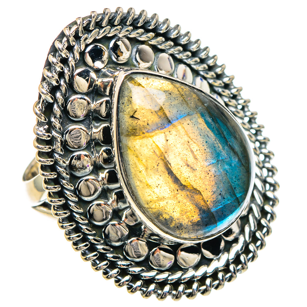 Labradorite Rings handcrafted by Ana Silver Co - RING94199