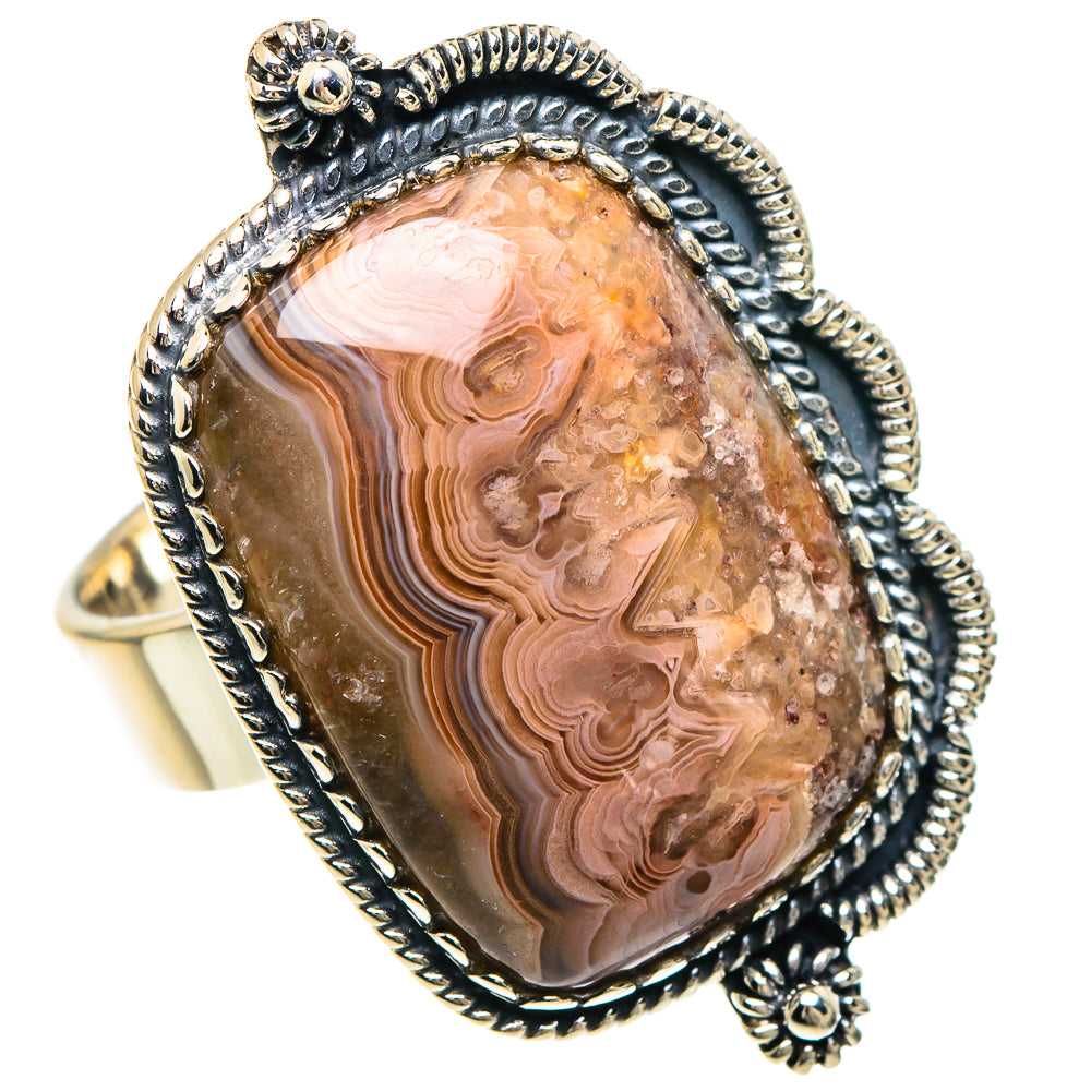 Laguna Lace Agate Rings handcrafted by Ana Silver Co - RING94209