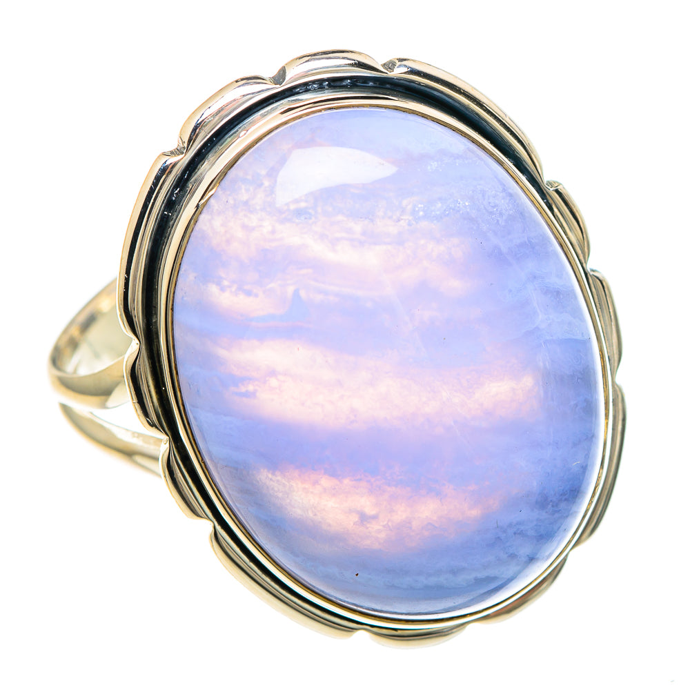 Blue Lace Agate Rings handcrafted by Ana Silver Co - RING94229
