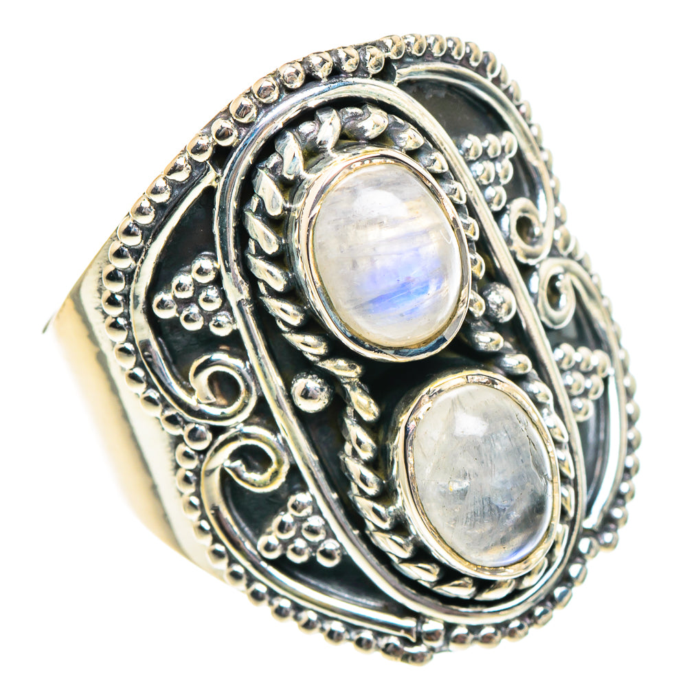 Rainbow Moonstone Rings handcrafted by Ana Silver Co - RING94272