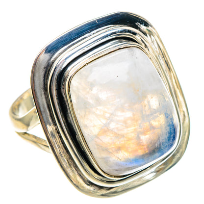 Rainbow Moonstone Rings handcrafted by Ana Silver Co - RING94298